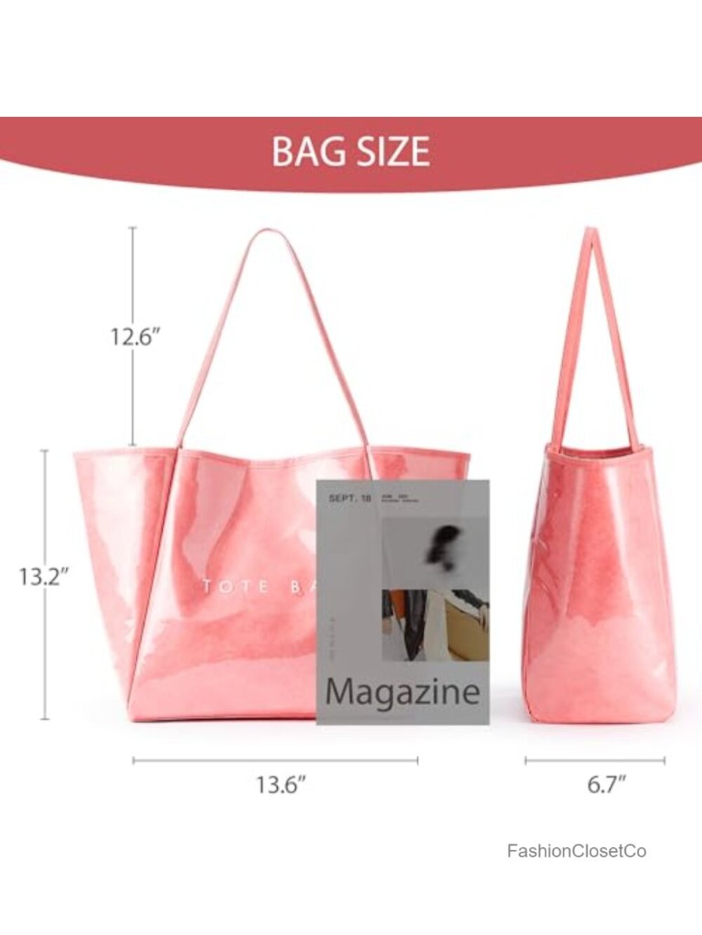 Large PVC Tote Bag Women Kraft Paper Beach Travel Handbag Shoulder Purse - Picture 5 of 6